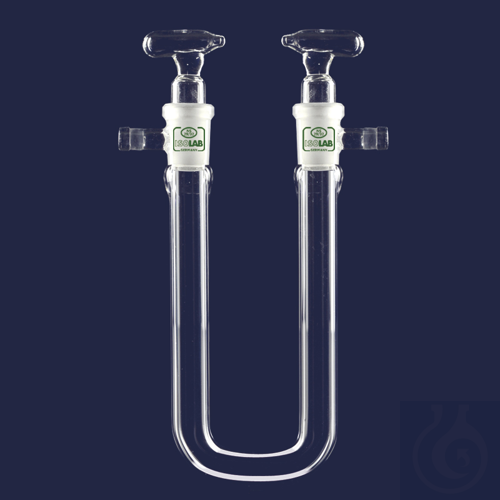 drying tube - U form - with stopcock - Socket : NS 14/23 - 100 mm