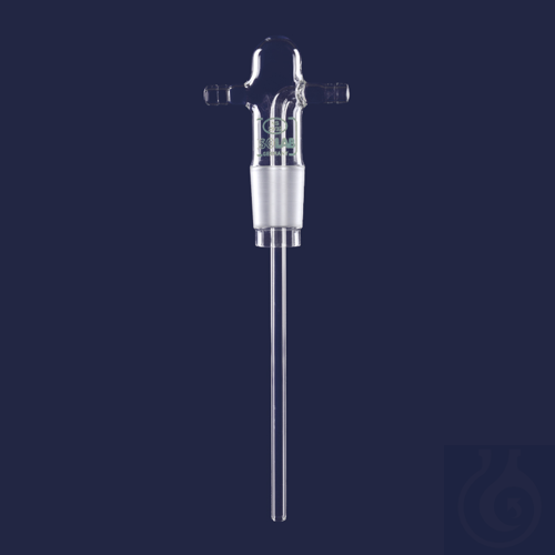 gas wash bottle head - without frit disc - Socket : NS 29/32 - with glass arm -
