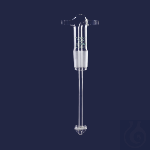 gas wash bottle head - with frit disc - Socket : NS 29/32 - with glass side arm