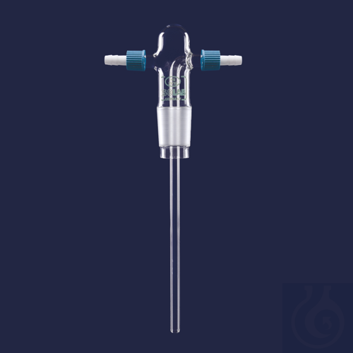gas wash bottle head - with frit disc - Socket : NS 29/32 - with P.P side arm -