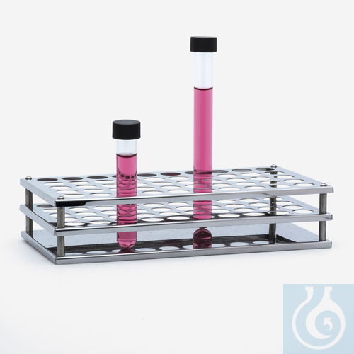 tube rack - stainless steel - 50 holes - for tubes 13 mm diameter