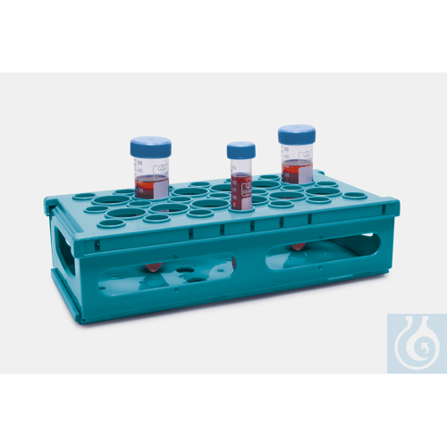tube rack - foldable - P.P - 50 holes - for tubes 13 mm diameter - blue