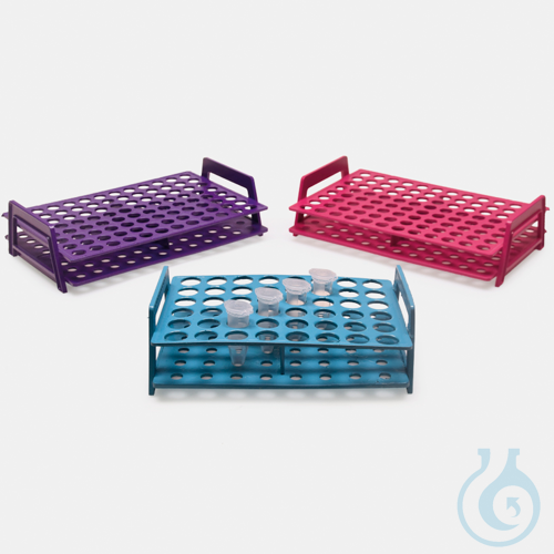 microtube rack - P.P - for 1,5/2,0 ml tubes - monoblock - blue