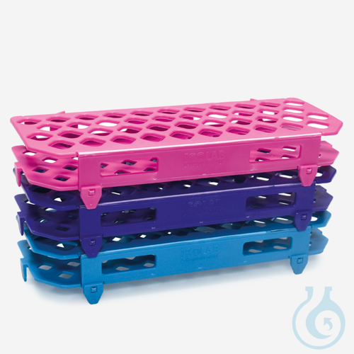 microtube rack - P.P - for 5,0 ml tubes - foldable - blue
