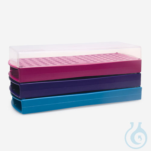 microtube rack - double side - P.P - with lid - double side - purple