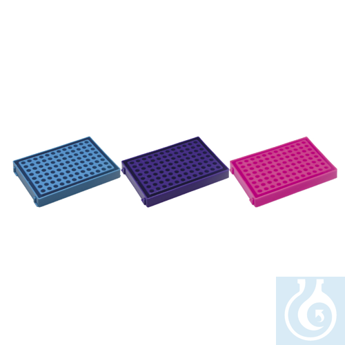 PCR tube rack - P.P - 96 well - blue