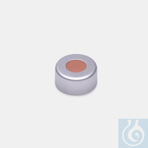 cap + septa - red rubber / TEF colourless - without slit - for N11 crimp vials
