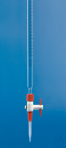 Compact burette'Economy' SB PTFE stopc., 25 ml : 0,1 ml, PP tip, Boro 3.3