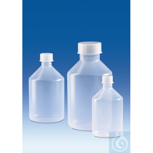 Narrow-neck bottle, PP, round, 500 ml, GL 25, with conical shoulders