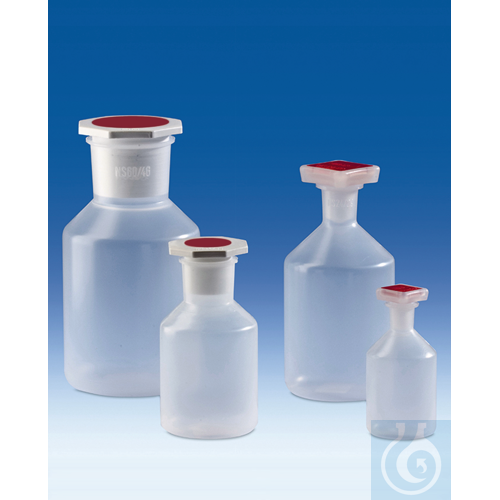 Narrow-neck bottle, PP, with stopper, 500 ml, NS 24/29, conical shoulders