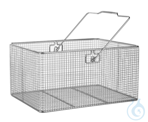 Wire basket 18/10 E-Poli w. handle, 400x300x200mm