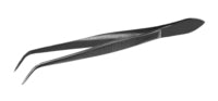 Forceps sharp 18/10 steel, round bent, L=200mm