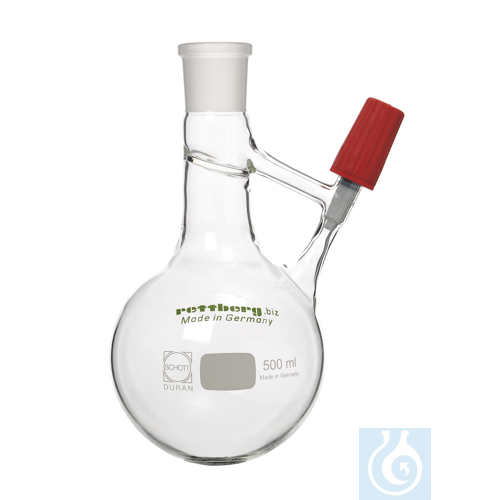 Schlenk flask acc. to Strauss, 500 ml, Produran ® valve 0 - 4 mm