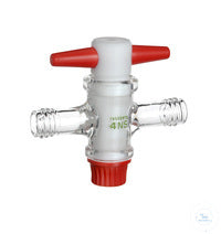 Stopcock, PTFE plug size 18,8/4 mm, connectors thread GL 14