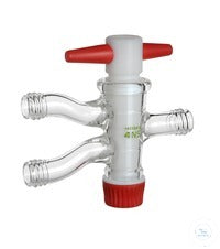 Double oblique bore stopcock, PTFE plug size 18,8/4 mm,
