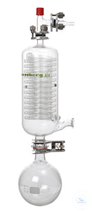 Reflux condenser, incl. with collector flask and connection to exhaust-system,