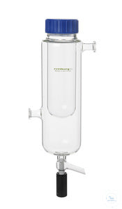Dry ice cooling trap, length 490 mm, valve 0 - 15 mm, small flanges DN 16