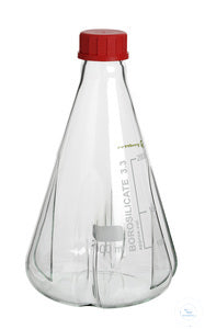 Erlenmeyer flask, 50 ml, GL 25, with screw cap and 3 baffles