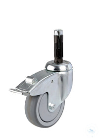 Steering roller, Ø 100 mm, with brake, including tube sleeve