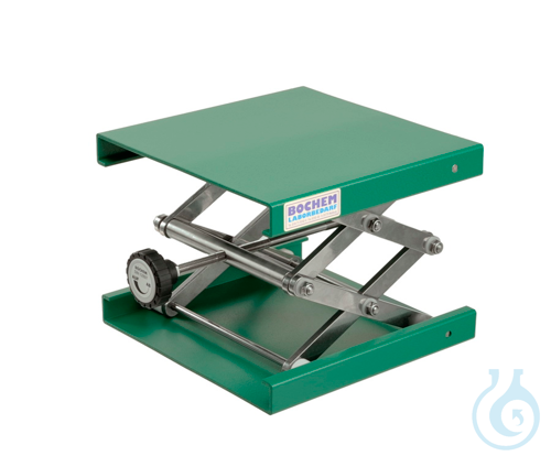 Lab-Jack alu green, 200x200mm, adjusting, wheel, Hub 60-275mm