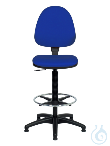 neoChoice Laborstuhl PVC-Bezug blau, Gleiter + Fußring, höhenverstellbar ca. 56-