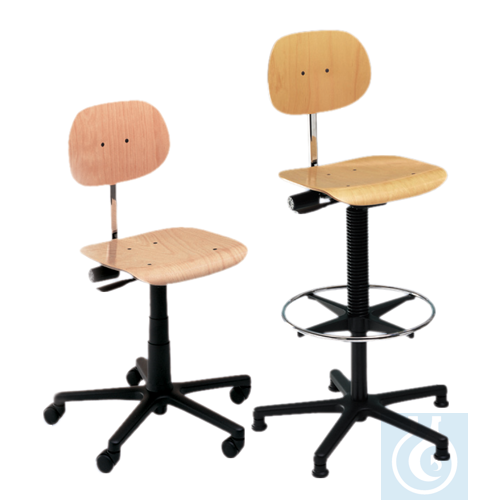 neoChoice Drehstuhl Buche, mit Rollen Sitzhöhenverst. ca. 47-64 cm