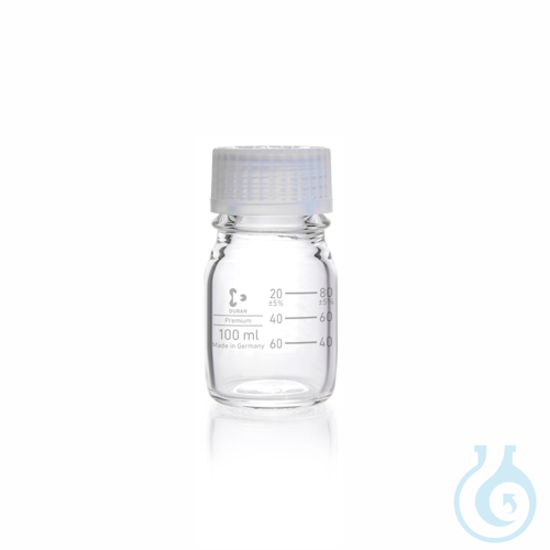 DURAN® Premium GL 45 Bottle, clear, with premium screw cap and pouring ring