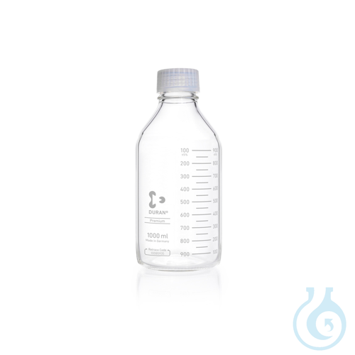 DURAN® Premium GL 45 Bottle, clear, with premium screw cap and pouring ring