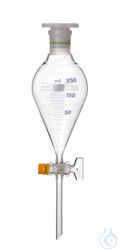 Separatory funnel, 500 ml, conical, grad., glass plug size 14,5/4 mm,