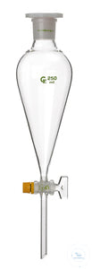 Separatory funnel, 100 ml, Squibb, grad., glass plug size 12,5/2,5 mm,