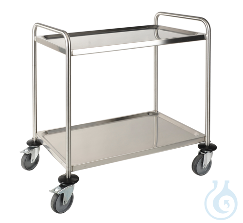 Laboratory cart 3, 18/10 steel, demountable, 2 plates