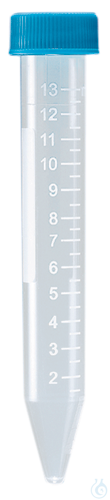 Centrifuge tube PP grad. screw cap, 15 ml(grad.to 13) without base y-steril.