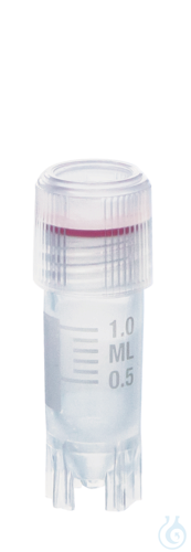 Cryogen. tube PP y-ster. screw cap PP, 1,2 ml ext. thread 12,5x41 mm selfstand.