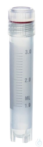 Cryogen.tube PP y-ster. screw cap PP, 3 ml ext. thread 12,5x70 mm selfstand.
