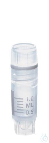 Cryogen.tube PP y-ster. screw cap PP, 1,2 ml int. thread 12,5x41 mm selfstand.