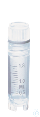 Cryogen.tube PP y-ster. screw cap PP, 2 ml int. thread 12,5x49 mm selfstand.