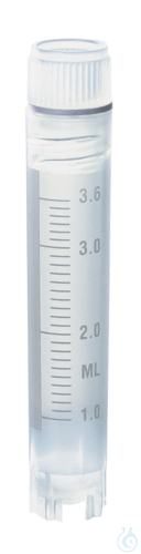 Cryogen. tube PP y-ster. screw cap PP, 4 ml int. thread 12,5x71 mm selfstand.