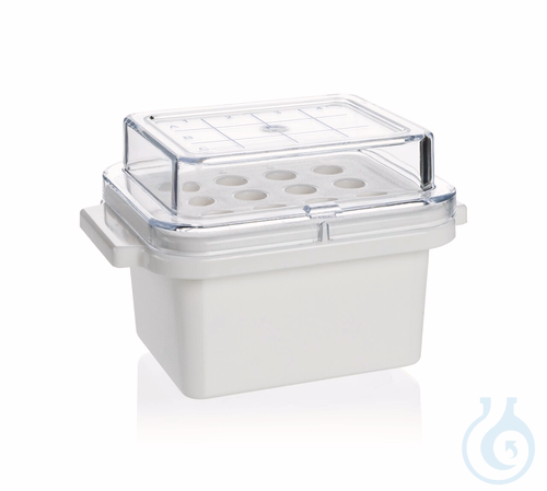 Mini cooler, PC, for 12 tubes 0,5-2,0 ml, bench temp.maintained -70°C time 45 mi