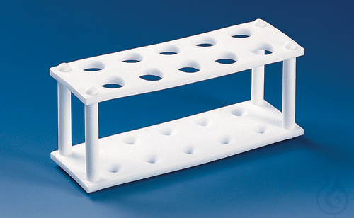 Test tube rack, PTFE, f. 21 tub. up to dia.13 mm 180x60x60 mm