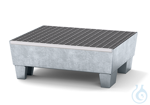 Sump pallet steel galv. grid galv. feet construc. V=65L, 635x785x278