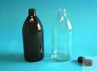 Narrow mouth bottle, amber glass, thread DIN 22, 100 ml