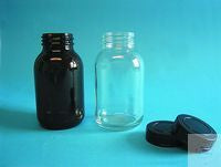 Wide mouth bottle, amber glass, thread DIN 55, 250 ml