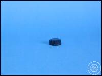 Cap DIN 168, made of black molded plastic, with PE insert, DIN 55