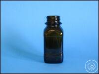Square screw top bottle, amber glass, GL 54, 1000 ml