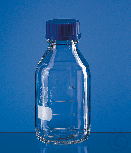Laboratory bottle, Boro 3.3, graduated, 25 ml, GL 25, screw cap PP/glass ring