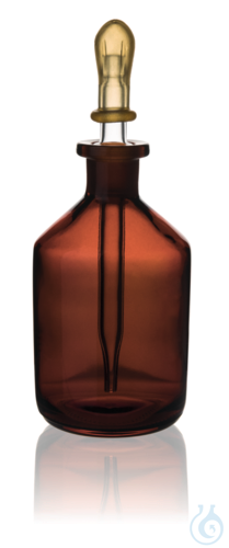Dropping bottle soda-lime glass amber, 50 ml, w. dropping pipette/rubber teat