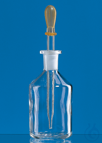 Dropping bottle soda-lime glass clear, 100 ml, w. dropping pipette/rubber teat