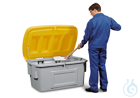 Grit container without dispensing hatch PE yellow V=400 L, 1210x785x780