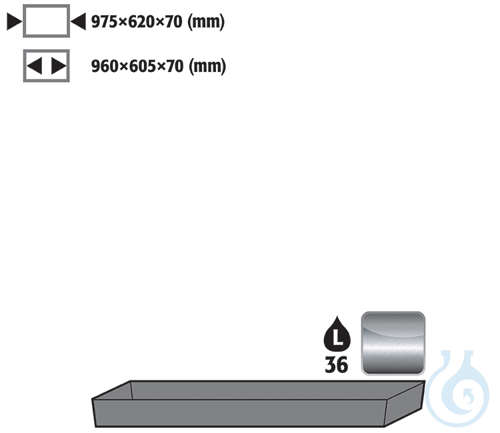 bottom collecting sump st.steel 1.4301 raw for UB90 B1100 975x620x78