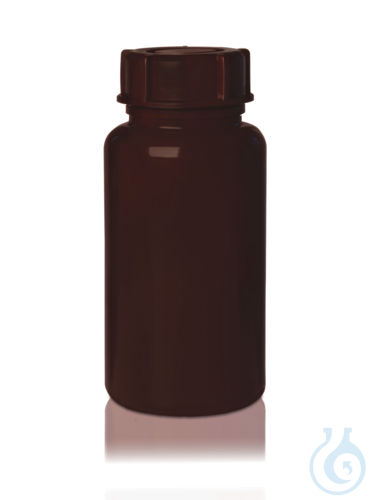 Bottle, PE-LD, wide neck, 1000 ml, GL 65, amber, opaque, screw cap